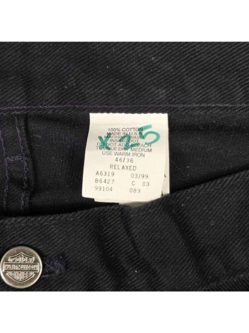 Vintage Harley Davidson Jeans Mens 46x36 Actual 44 Black Relaxed USA Biker NEW